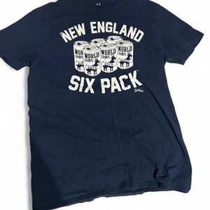 Vintage Inspired New England Six Pack Navy Blue T-Shirt
